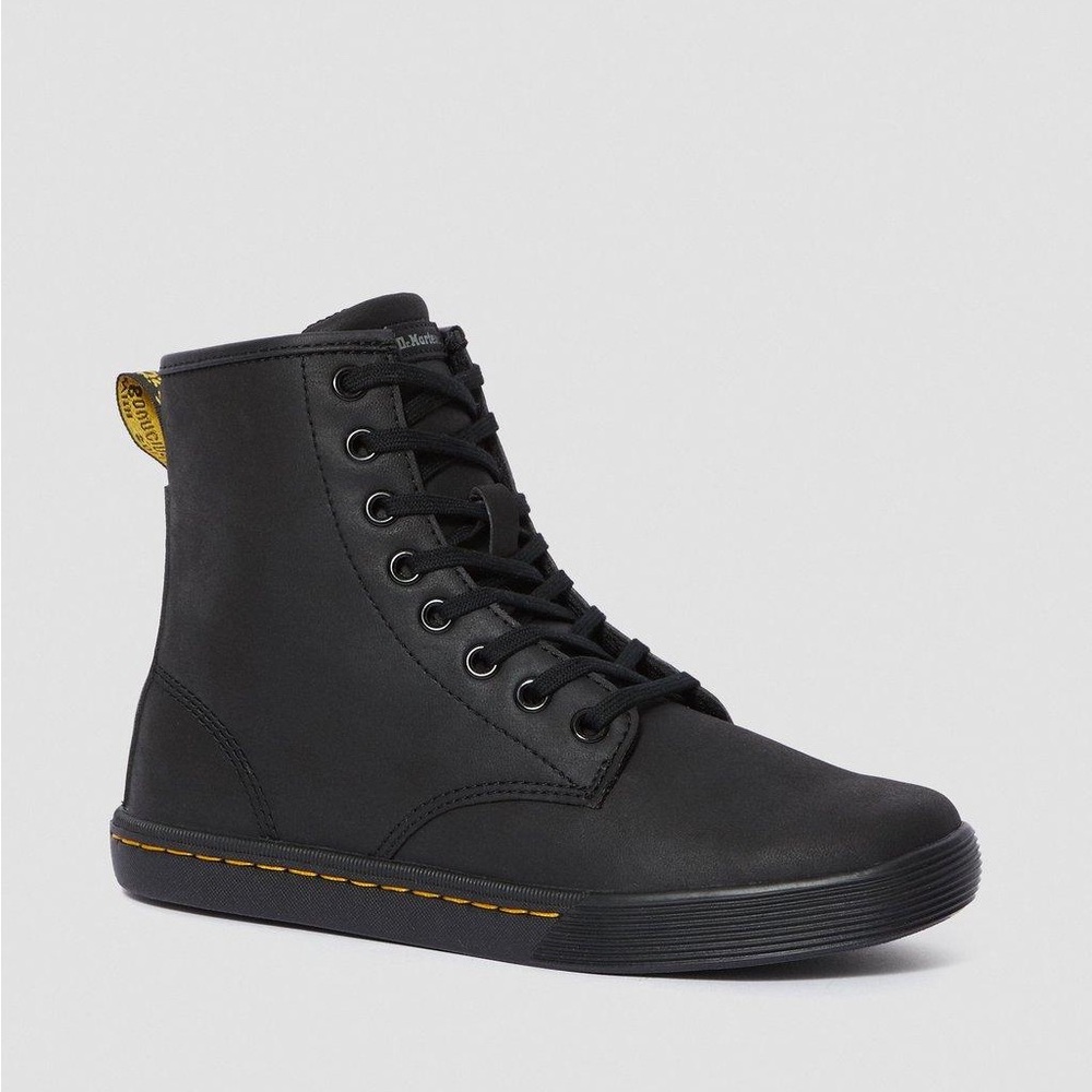 Dr Martens Sheridan Boots Women's 37 Black Matte High Top Lace Up Sneaker Boots‎